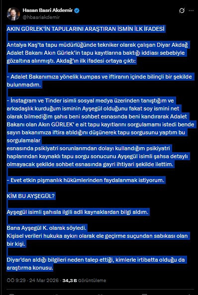 Akın Gürlek’in tapularını araştıran memurun ilk ifadesi ortaya çıktı - Resim : 1