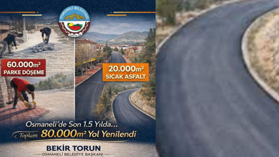 Osmaneli'de 1,5 yılda 20.000 metrekare asfaltlama yapıldı