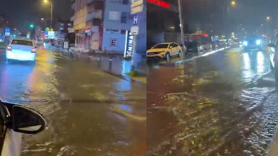 İstanbul Maltepe'de Bağdat Caddesi göle döndü