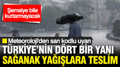 Meteorolojiden sarı kodlu uyarı; Sağanak yağış Türkiye'yi esir aldı: 30 Mart Pazartesi hava durumu