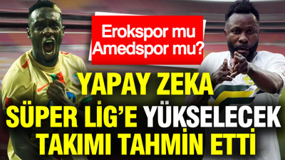 Yapay zeka Süper Lig'e yükselecek takımı tahmin etti: Amedspor mu, Esenler Erokspor mu?