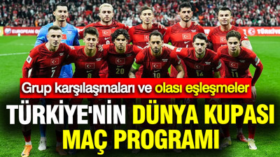 Türkiye'nin Dünya Kupası maç programı ve karşılaşmaların tarihi