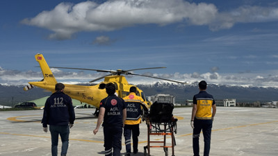 Hasta için zamanla yarış: Ambulans helikopter havalandı
