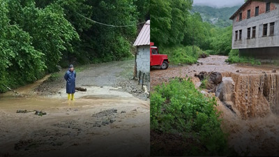 Sağanak sonrası dereler taştı, heyelanlar köy yollarını kapattı