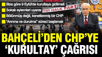 Bahçeli’den CHP’ye ‘Kurultay’ çağrısı: Bize göre 9 Eylül'de kurultaya gidilmeli