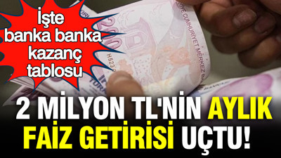 2 milyon TL’nin aylık getirisi uçtu: Banka banka faiz kazancı tek tek hesaplandı