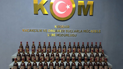 Kırşehir'de 65 şişe kaçak içki ele geçirildi