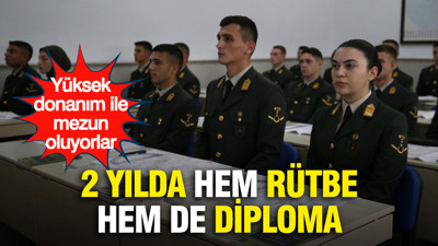 2 yılda hem rütbe hem de diploma...Yüksek donanım ile mezun oluyorlar