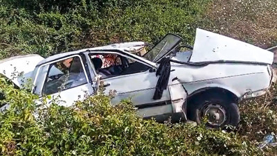 Kara yolunda kabusu yaşadı: Bahçeye uçtu: Adana’da feci kaza 2’si çocuk 4 yaralı