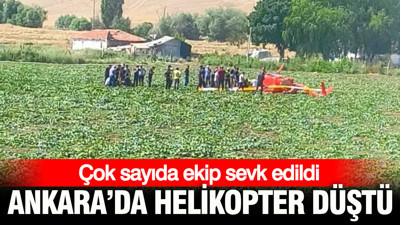 Ankara'da eğitim helikopteri düştü