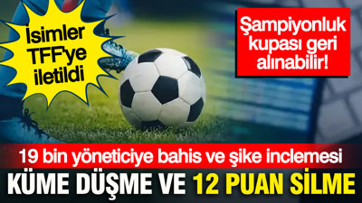 Bahis oynayan yöneticiler TFF'ye bildirildi: Küme düşme ve puan silme geliyor, kupa geri alınabilir