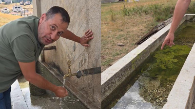 Bolu Gerede'de duyarlı vatandaş yayla çeşmesini hayvanlar için temizledi