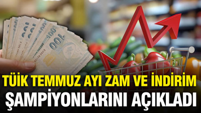 TÜİK Temmuz ayı zam ve indirim şampiyonlarını açıkladı: Yüzde 50'lik dev artış