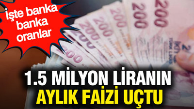 1.5 milyon liranın aylık faizi uçtu: İşte banka banka oranlar