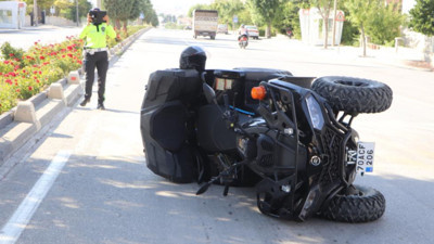 Devrilen ATV'deki anne ve oğlu yaralandı