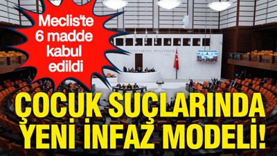 Çocuk suçlarında yeni infaz modeli: Meclis'te 6 madde kabul edildi
