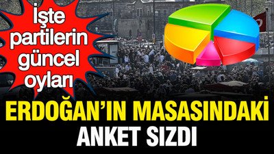 Erdoğan’ın masasındaki özel anket sızdı: İşte partilerin son oy oranları