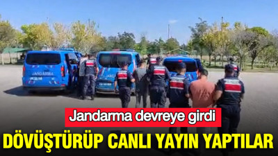 Dövüştürüp canlı yayın yaptılar: Jandarma devreye girdi