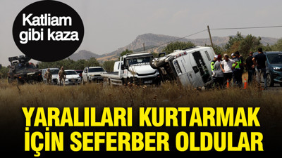Diyarbakır'da katliam gibi kaza: Ekipler yaralıları kurtarmak için seferber oldular: 7 ölü 10 yaralı