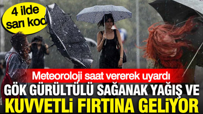 Meteoroloji saat vererek uyardı: Gök gürültülü sağanak yağış ve kuvvetli fırtına geliyor