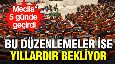Meclis 5 günde geçirdi: Bu düzenlemeler ise yıllardır bekliyor