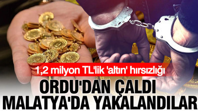 1,2 milyon TL'lik 'altın' hırsızlığı: Ordu'dan çaldı Malatya'da yakalandılar