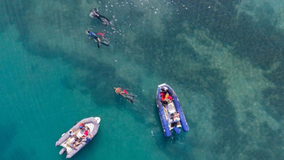 Bodrum'da deniz dibi temizliği: Gümbet sahilinden 310 kilogram atık çıkarıldı