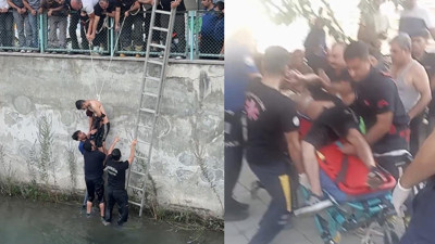 Tarsus'ta kanala düşen genci arkadaşı ve itfaiye ekipleri kurtardı