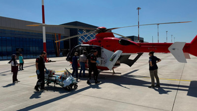 Tokat’ta kalp hastası bebek ambulans helikopterle İstanbul’a gönderildi