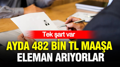 Ayda 482 bin TL maaşa eleman arıyorlar: Tek şartı var
