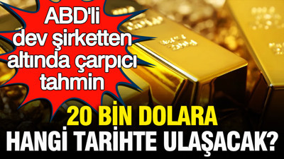 ABD’li köklü şirketten altında çarpıcı tahmin: 20 bin dolara ulaşacağı tarihi verdi