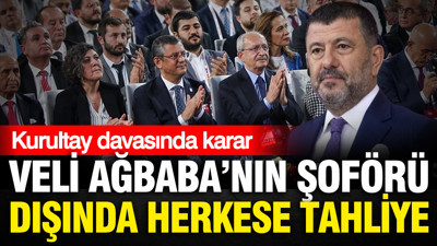 CHP kurultay davasında karar: Veli Ağbaba'nın şoförü dışında herkese tahliye