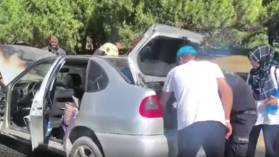 Sevinci yarım kaldı: Hastane dönüşü otomobili alev yumağına dönüştü