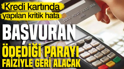 Başvuran ödediği parayı faiziyle geri alacak: Kredi kartında yapılan kritik hata
