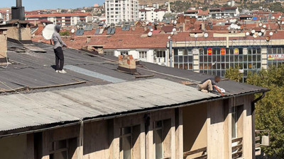 Elazığ'da pes dedirten görüntü: 6 katlı binada böyle önlem aldılar