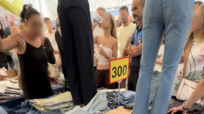 Semt pazarında kot pantolon iadesi tartışması zabıtayı harekete geçirdi