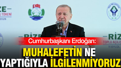 Cumhurbaşkanı Erdoğan: Muhalefetin ne yaptığıyla ilgilenmiyoruz