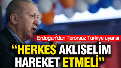 Erdoğan'dan Terörsüz Türkiye uyarısı: Herkes aklıselim hareket etmeli