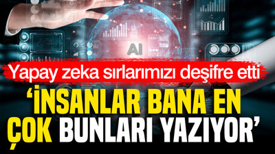 Yapay zeka sırlarımızı deşifre etti: "İnsanlar bana en çok bunları yazıyor"