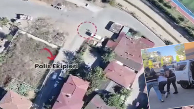 Lastik patladı, takip yarıda kalmadı: Polis dronu devreye soktu