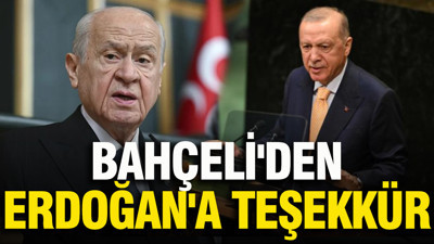 Bahçeli'den Erdoğan'a teşekkür