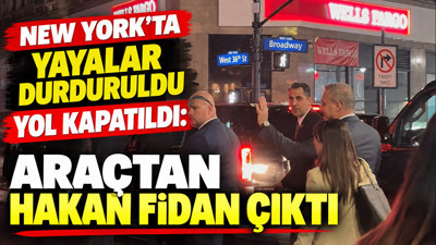 New York’ta yayalar durduruldu, yol kapatıldı: Araçtan Hakan Fidan çıktı
