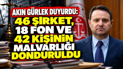 Akın Gürlek duyurdu: 46 şirket, 18 fon ve 42 kişinin malvarlığı donduruldu