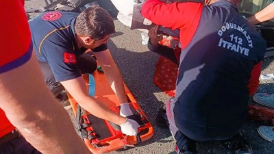 Bir anlık reflex felaket getirdi: Oto yola çıkan eşek trafiği alt üst etti