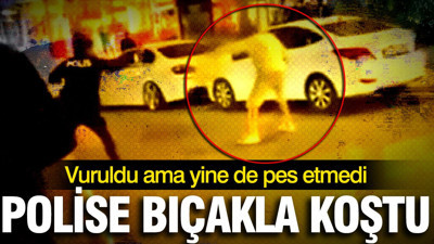 Polise bıçakla koştu: Sonucu ağır oldu: Vuruldu ama yine de pes etmedi