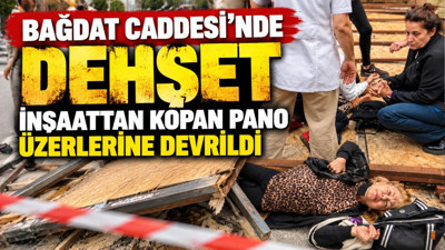 Kadıköy'de inşaat panosu vatandaşların üzerine devrildi: 2 yaralı