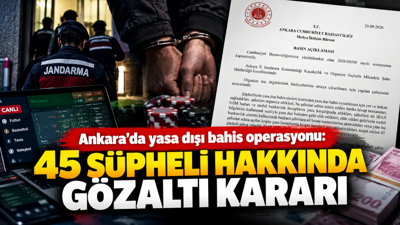 Ankara’da yasa dışı bahis operasyonu: 45 şüpheli hakkında gözaltı kararı