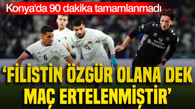 Konya'da 90 dakika tamamlanmadı: 'Filistin özgür olana dek maç ertelenmiştir'