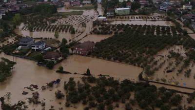 Sakarya'da dere taştı; su baskınları yaşandı