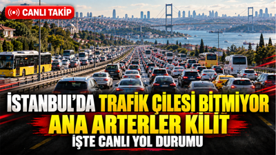 İstanbul'da köprü güzergahı ve E-5'te trafik kilit